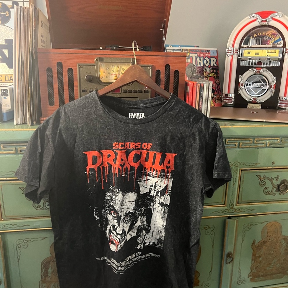 Black Short Sleeve Tee with Dracula Graphic